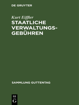 cover image of Staatliche Verwaltungsgebühren
